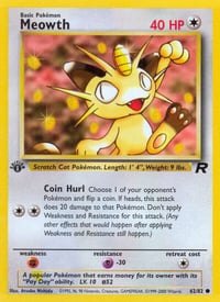 Meowth - Team Rocket 1st Edition - Near Mint