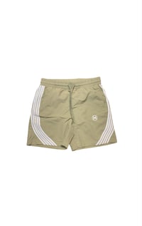 Image of Hustle Stripe Track Shorts (Khaki)