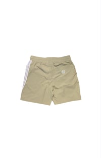 Image of Hustle Stripe Track Shorts (Khaki)