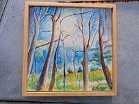 Image 3 of "Dancing Trees in Eaton" Original Watercolor Painting by Sandy Tyler 