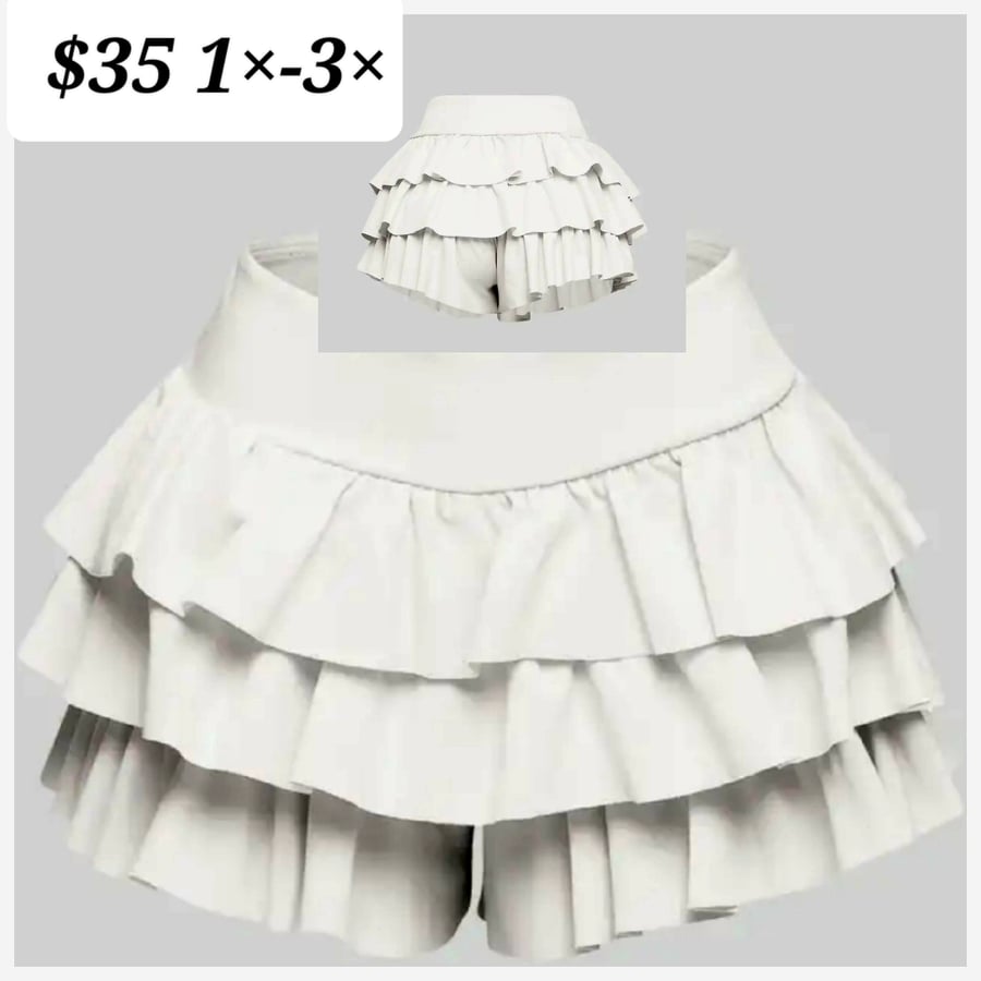 Image of Plus White layered skort