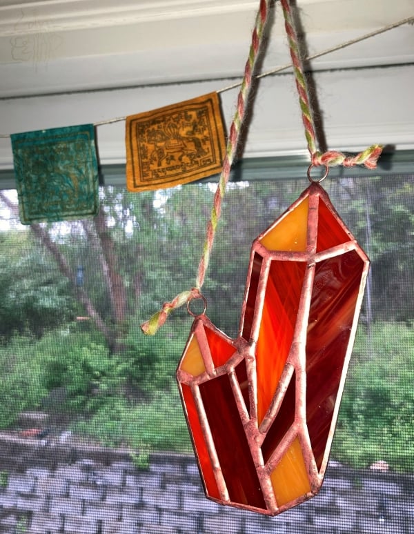 Image of Orange Crystal - Lead Free Stained Glass