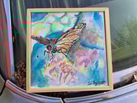 Image 1 of "Snacking Monarch" Original Watercolor Painting by Sandy Tyler 