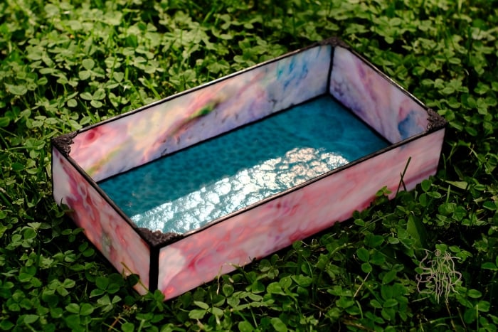 Image of Pink Teal Stained Glass Box