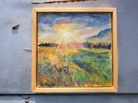 Image 5 of "Landing Zone Sunset" Originial Watercolor Painting by Sandy Tyler 