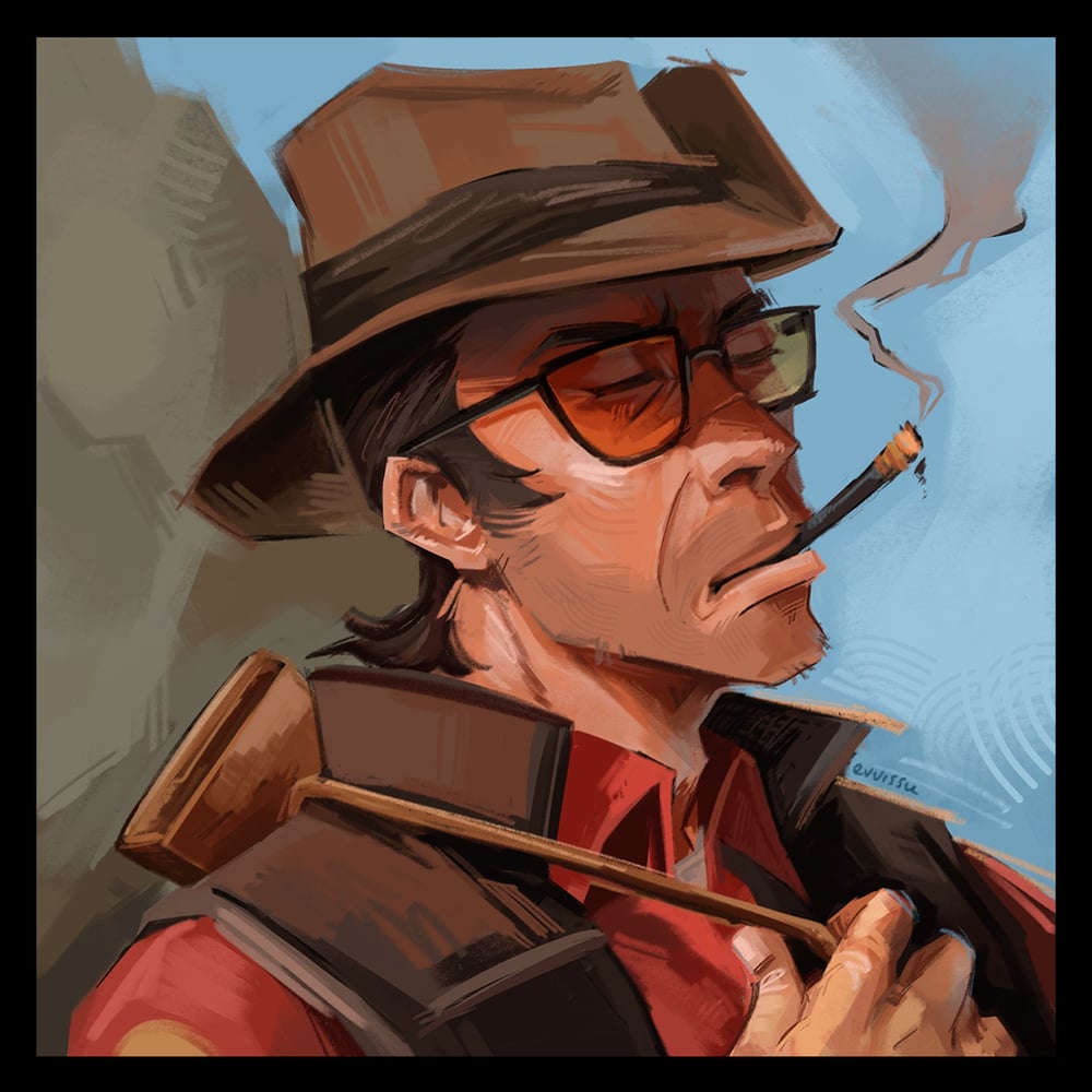 Image of TF2 BUSHMAN'S SMOKE BREAK PRINT