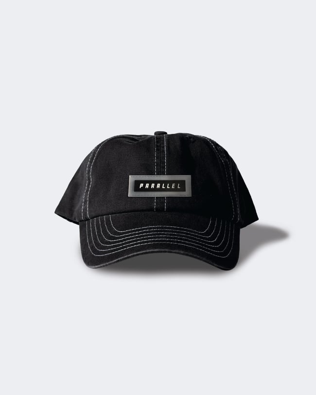CONTRAST STITCH CAP // BLACK