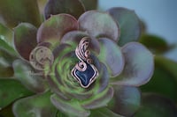 Handmade Copper Wire Wrapped Blue Sandstone (manmade) Diamond Pendant