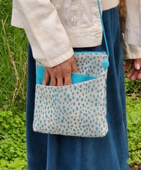 Image 1 of Turquoise Cheetah Double-Breasted Cross Body Bag