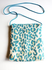 Image 3 of Turquoise Cheetah Double-Breasted Cross Body Bag
