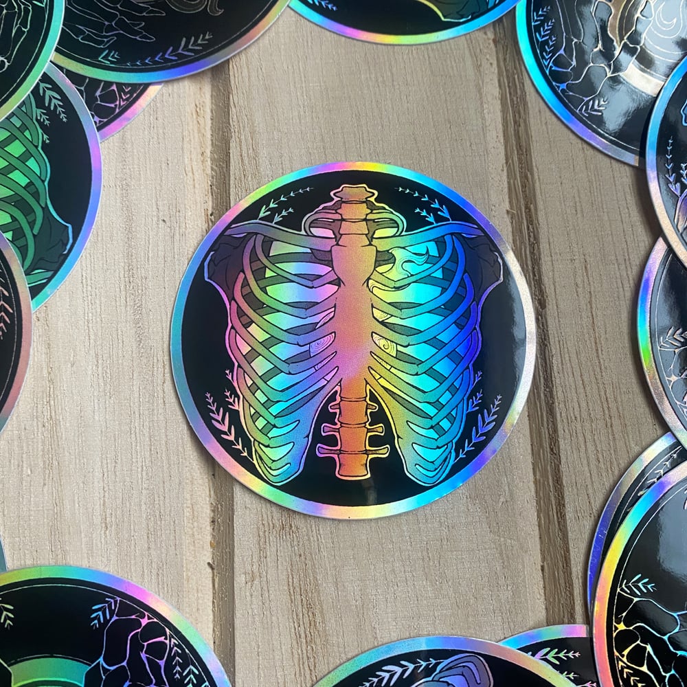 Image of Holographic Skeleton Sticker