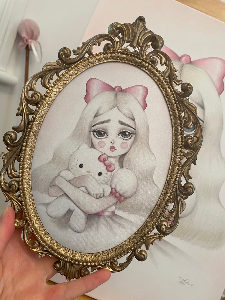 Image of 'Hello Kitty' Framed Silk Print ♡