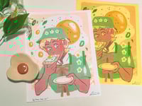 Image 1 of Egg Daisy Risograph Print