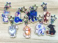 Image 3 of 2” Warriors Protagonist Holographic Keychains