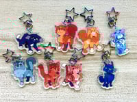 Image 4 of 2” Warriors Protagonist Holographic Keychains