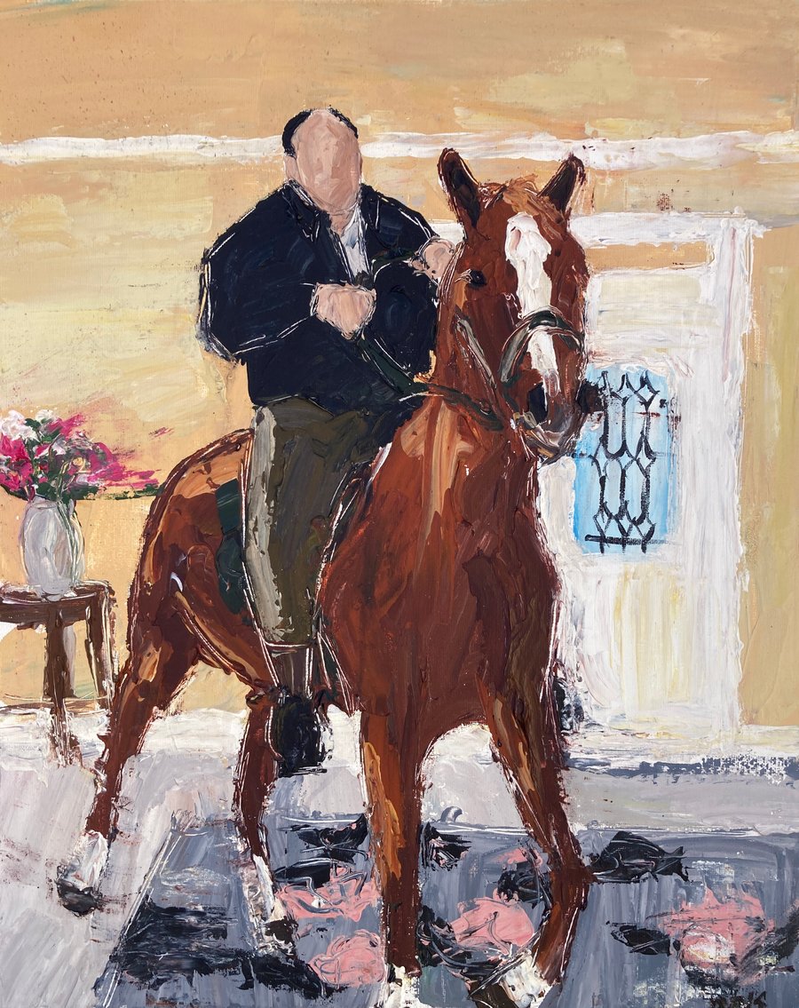 Image of Tony on a pony ( original painting)