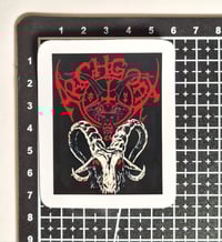 Image 2 of Arch Goat Upside-Down Cross Goat's Head Matte Vinyl Sticker