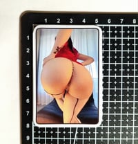 Image 2 of Beautiful Round Booty Wearing Sheer Stockings Matte Vinyl Sticker