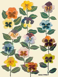 Image 2 of 'Pansy' Linen Wall Hanging 