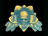 Image 1 of Skullflower Wallhanger- Aqua and Yellow 