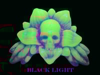 Image 2 of Skullflower Wallhanger- Purple and Glow