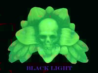 Image 2 of Skullflower Wallhanger- Transparent Green and Glow