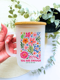 Image 3 of You Are Enough Just As You Are Glass Can/Mug