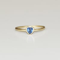 Image 1 of Blue Sapphire Heart Promise Ring