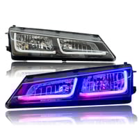 Image 1 of 97-98 S14 Kouki Spyder Black Housing Reflector Headlights w/ Double L Shape DRLs