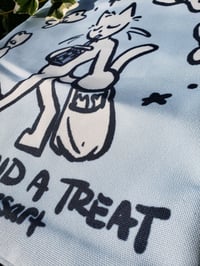Image 3 of "Off to Find A Treat" Tote Bag