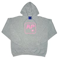 Image 1 of Rockstar Parody Hoodie (Heather Grey & Pink) 