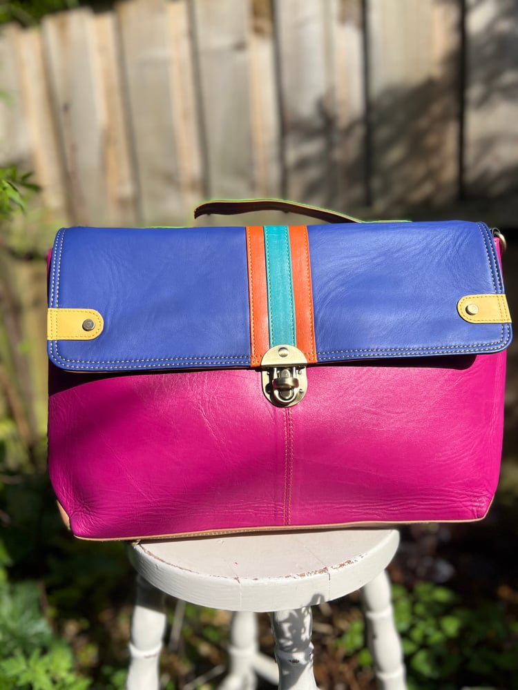 Image of Harlequin Collection - Animal/Recycled Leather Laptop Bag #19C