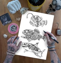 Image 1 of Mechanical Depths - Steampunk Sea Creatures print