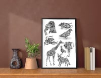 Image 2 of Steampunk Animals Gathering Print