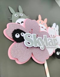 Image 2 of Personalized My Neighbor Totoro Floral Cake Topper. Totoro Girls Baby Shower Party Decor