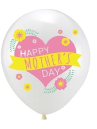 Image 4 of 12" Pink / Red / White Mother's Day Balloons 