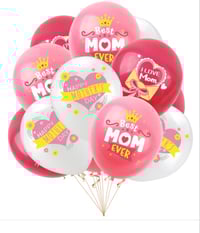 Image 1 of 12" Pink / Red / White Mother's Day Balloons 
