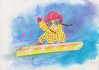 Snowboard girl original painting