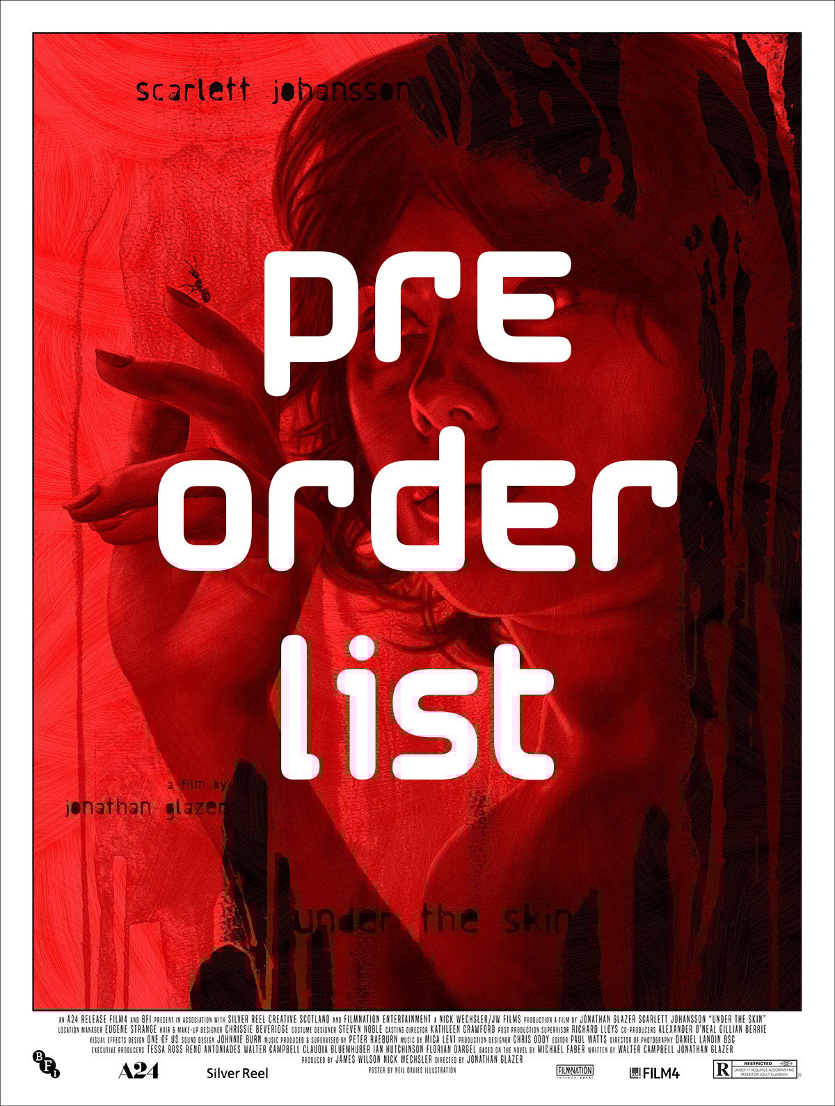PRE ORDER LIST - Under The Skin 18"x24" 5 colour screen print /40