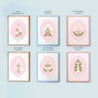 Image 5 of Personalised Children's Birth Flower Wavy A4 Art Print