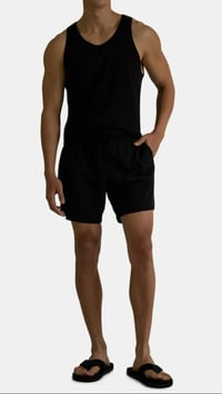 Image 1 of Men's versatile chill and swim shorts, Black.