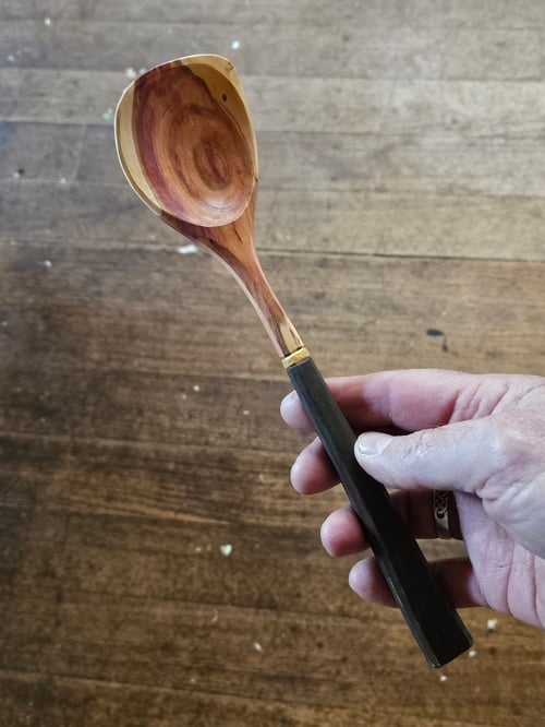 Image of Small Plum Wood Cooking Soulspoon 