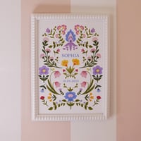 Image 1 of Personalised Folk Floral Children's Wall Art