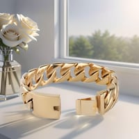 Image 1 of Chunky Cuban Link Cuff Bracelet | Unisex