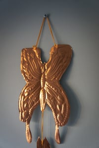 Image 2 of Fox And Butterfly Folk Art Copper Foil Wall Hanging Decoration