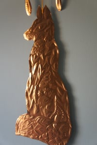 Image 4 of Fox And Butterfly Folk Art Copper Foil Wall Hanging Decoration