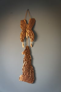 Image 5 of Fox And Butterfly Folk Art Copper Foil Wall Hanging Decoration