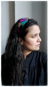 Image 6 of Cerchietto per i capelli artigianale in pelle FOLIAGE HEADBAND - Flora