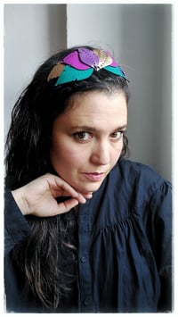 Image 14 of Cerchietto per i capelli artigianale in pelle FOLIAGE HEADBAND - Flora