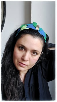 Image 9 of Cerchietto per i capelli artigianale in pelle FOLIAGE HEADBAND - OceanoMare